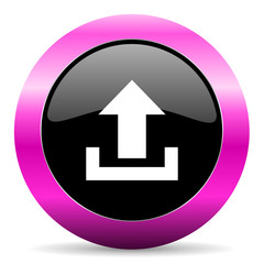 upload pink glossy icon