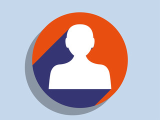 Flat long shadow icon of businessman