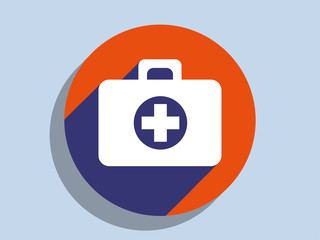Obraz premium Flat long shadow icon of ambulanse