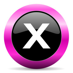 Obraz premium cancel pink glossy icon
