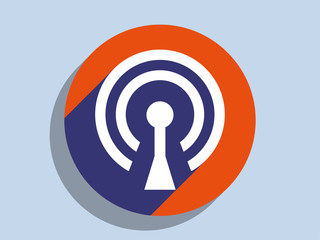 Flat long shadow icon of wifi