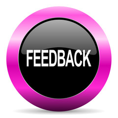 feedback pink glossy icon