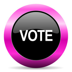 vote pink glossy icon