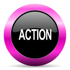action pink glossy icon