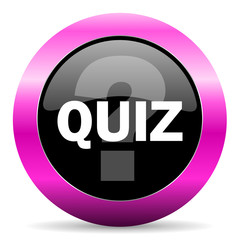 quiz pink glossy icon