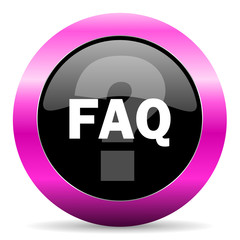 faq pink glossy icon