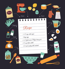 Chalkboard meal recipe template vector design
