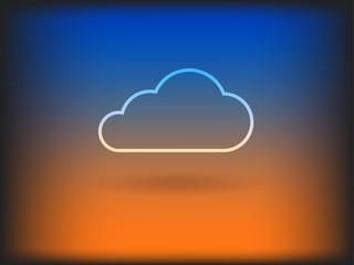 Flat  icon of cloud
