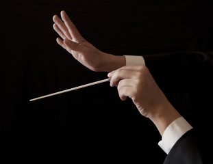 Music male director holding stick