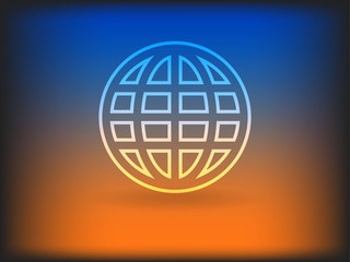 Flat icon of globe