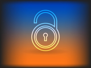 Flat icon of unlock