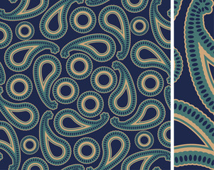 Seamless luxury paisley illustration vector