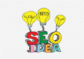 Bulb SEO Idea Search Engine Optimization concept design