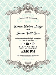 Vintage Wedding invitation border and frame