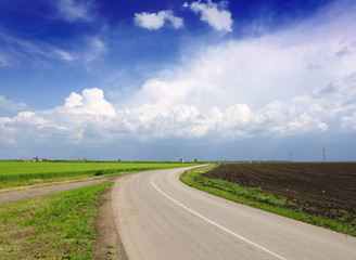 Fototapeta premium curve road in plains