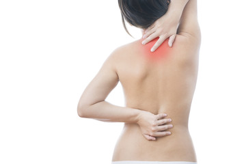 Naklejka premium Pain in back of women