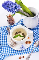 Cup of fresh herbal tea