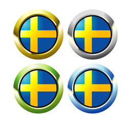 Sweden country flag button