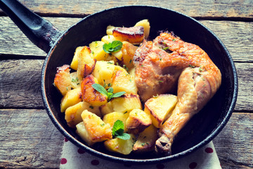Roasted chicken leg