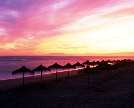Beach at sunset, Torrox Costa, Spain © Arena Photo UK