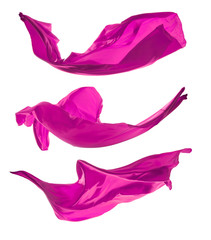 Abstract pink satins on white background