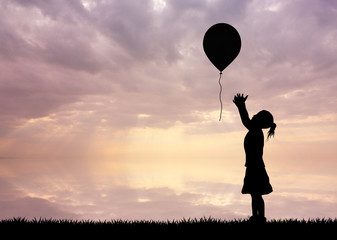 little girl with balloon