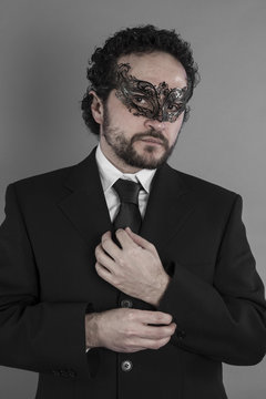 Torso, Sexy and mysterious businessman with mask