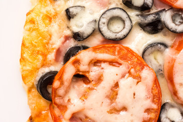 Traditional Italian Pizza On Plate Close Up