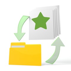 work flow file folder with star symbol