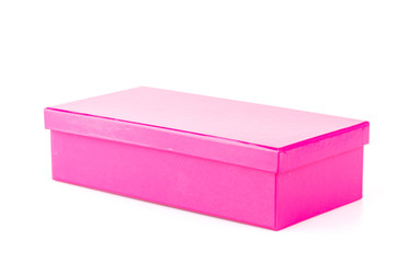 Pink box isolated white background