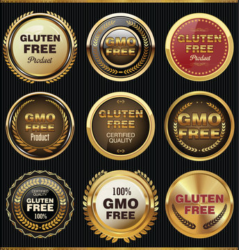 GMO and gluten free label collection