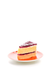 Strawberry cake isolated on white background