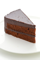 Cake chocolate isolated on white background