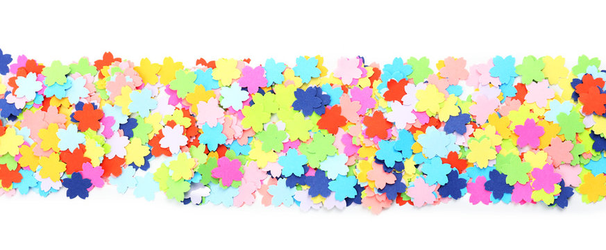 Confetti frame isolated on white