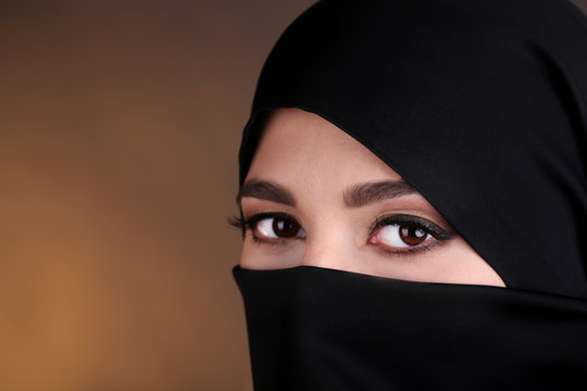 Beautiful muslim arabic woman in paranja