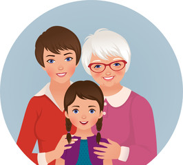 Grandmother, mother and daughter