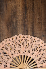 closeup fan on wood