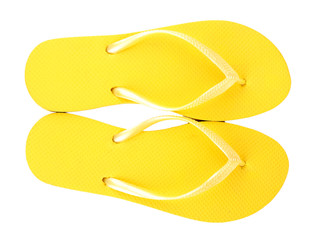 Bright flip-flops isolated on white