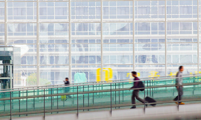 background of airport with travelers