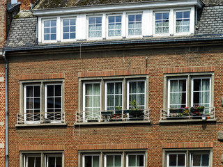 Traditional street view of belgium village