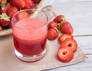 Fresh strawberry smoothie juice