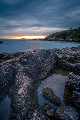 sunset at porticciolo romano, lazio coast