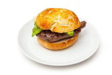 Horse meat steak burger