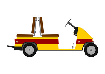 Golf cart in simple style. Vector.
