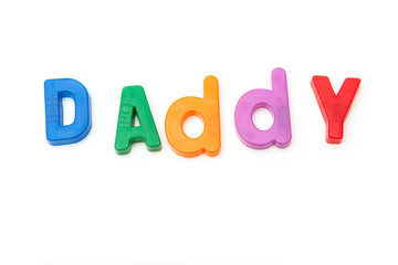 Daddy written in magnetic letters