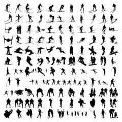 Set of Hundred Sports Silhouettes 3