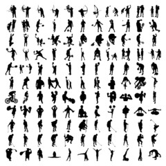 Set of Hundred Sports Silhouettes 2