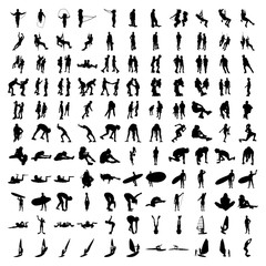Set of Hundred Sports Silhouettes 1
