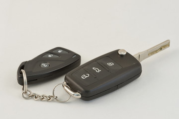Modern Car Key and Remote on White