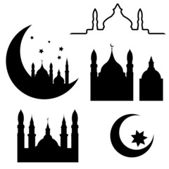 Abstract arabic elements isolated on white background, vector